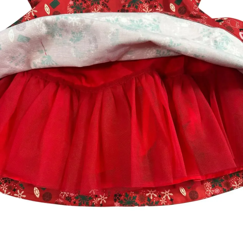 Simonetta x‎ Chantecler Capri Abito Red Christmas Dress Baby Girl Size 9 Months